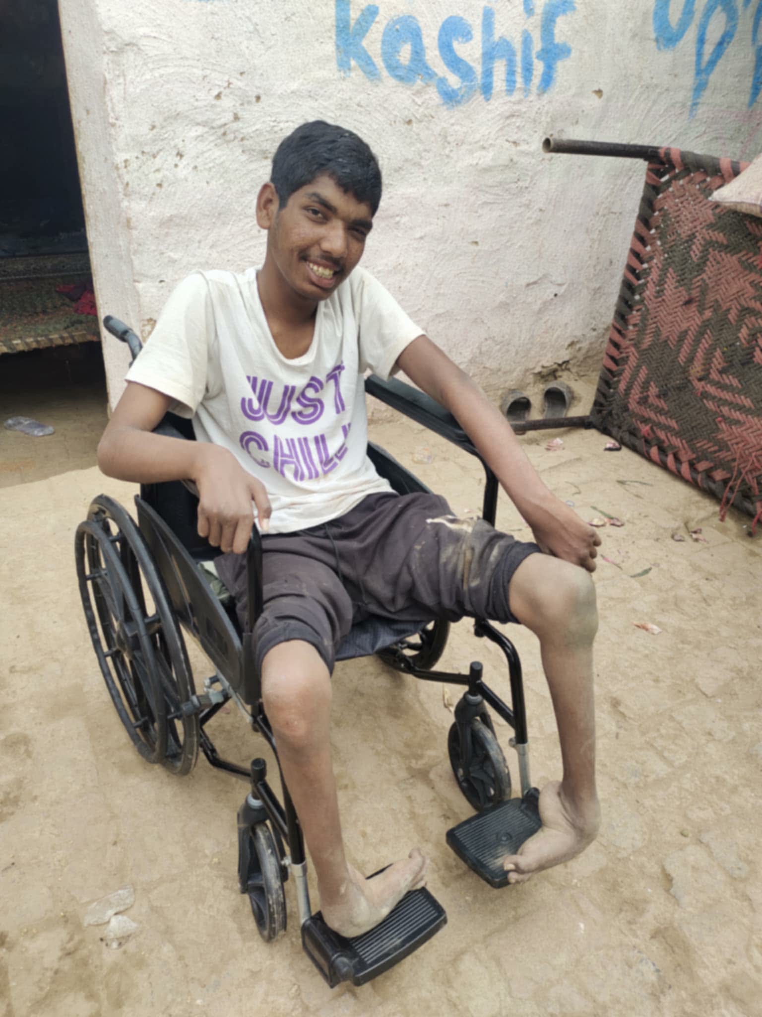 Man receiving wheelchair